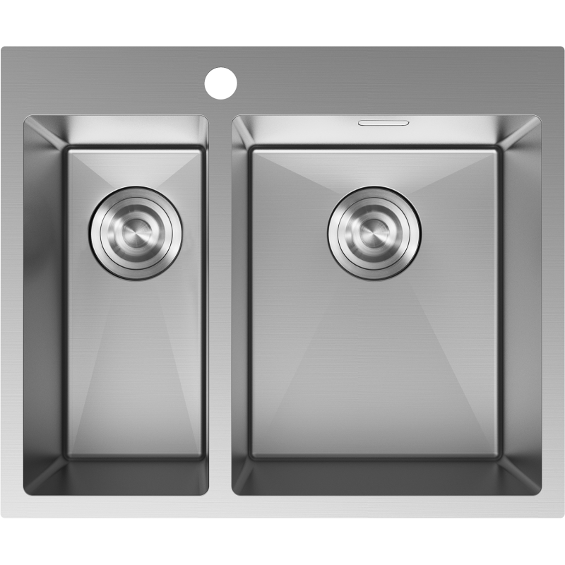 Mexen Flexo évier en acier inoxydable 1,5 cuve 610 x 510 mm, inox - 6446611500-01