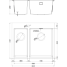 Mexen Flexo évier en acier inoxydable 1,5 bac 610 x 510 mm, inox HC - 6446611500-01HC