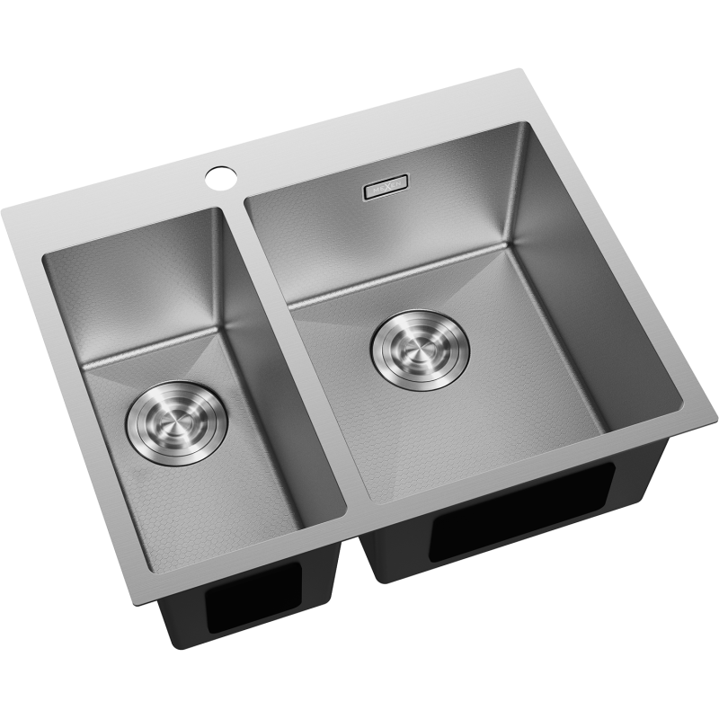 Mexen Flexo évier en acier inoxydable 1,5 bac 610 x 510 mm, inox HC - 6446611500-01HC