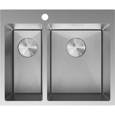 Mexen Flexo évier en acier inoxydable 1,5 bac 610 x 510 mm, inox HC - 6446611500-01HC