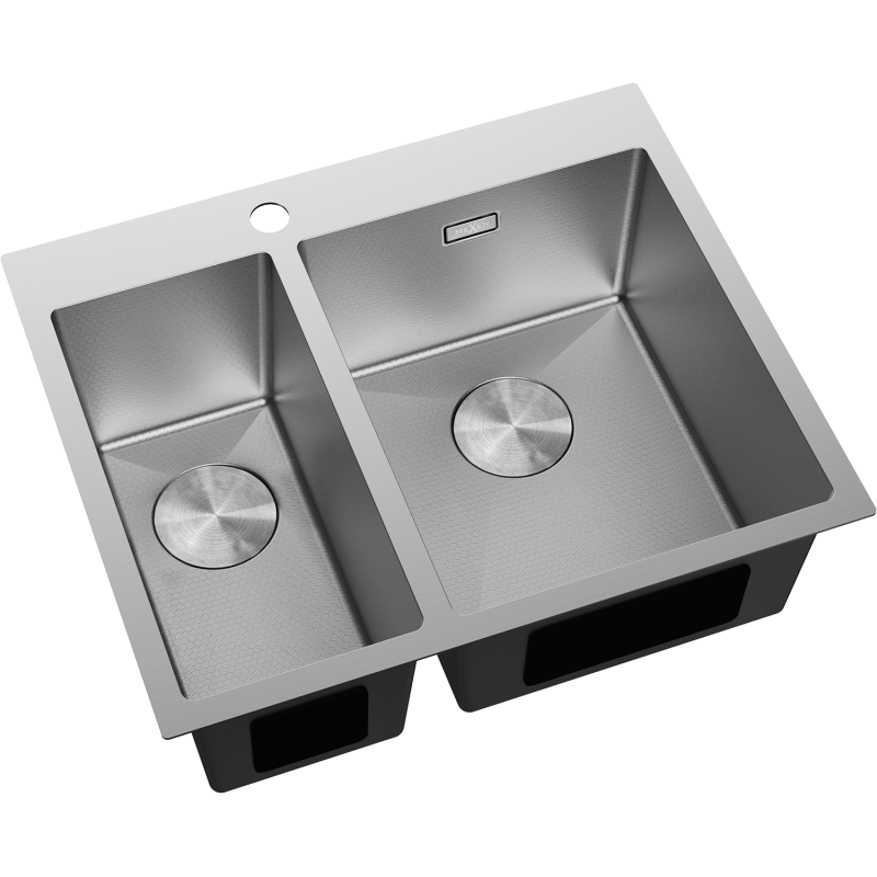 Mexen Flexo évier en acier inoxydable 1,5 bac 610 x 510 mm, inox HC - 6446611500-01HC