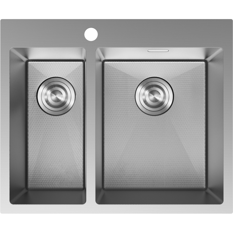 Mexen Flexo évier en acier inoxydable 1,5 bac 610 x 510 mm, inox HC - 6446611500-01HC
