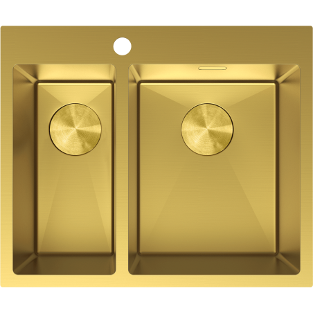 Mexen Flexo évier en acier inoxydable 1,5 cuves 610 x 510 mm, doré - 6446611500-55