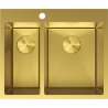 Mexen Flexo évier en acier inoxydable 1,5 cuves 610 x 510 mm, doré - 6446611500-55