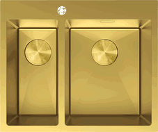 Mexen Flexo évier en acier inoxydable 1,5 cuves 610 x 510 mm, doré - 6446611500-55