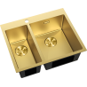 Mexen Flexo évier en acier inoxydable 1,5 cuves 610 x 510 mm, doré - 6446611500-55