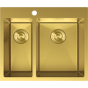 Mexen Flexo évier en acier inoxydable 1,5 cuves 610 x 510 mm, doré - 6446611500-55