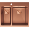 Mexen Flexo évier en acier inoxydable 1,5 chambres 610 x 510 mm, cuivre - 6446611500-65