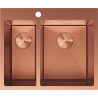Mexen Flexo évier en acier inoxydable 1,5 bacs 610 x 510 mm, cuivre HC - 6446611500-65HC
