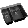 Mexen Flexo évier en acier inoxydable 1,5 bac 610 x 510 mm, noir - 6446611500-70