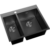 Mexen Flexo évier en acier inoxydable 1,5-bac 610 x 510 mm, noir HC - 6446611500-70HC