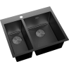 Mexen Flexo évier en acier inoxydable 1,5-bac 610 x 510 mm, noir HC - 6446611500-70HC