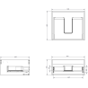 Mexen Orio meuble de salle de bains sous-vasque 50 cm, 1 tiroir, blanc mat- 91A10-05023-1-BF01