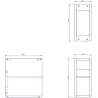 Mexen Box-A armoire ouverte avec étagère 20 cm, blanc brillant - 91AX2-0200-470-0-00