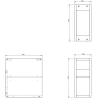 Mexen Box-A armoire ouverte avec étagère 20 cm, gris mat - 91AX2-0200-470-0-62