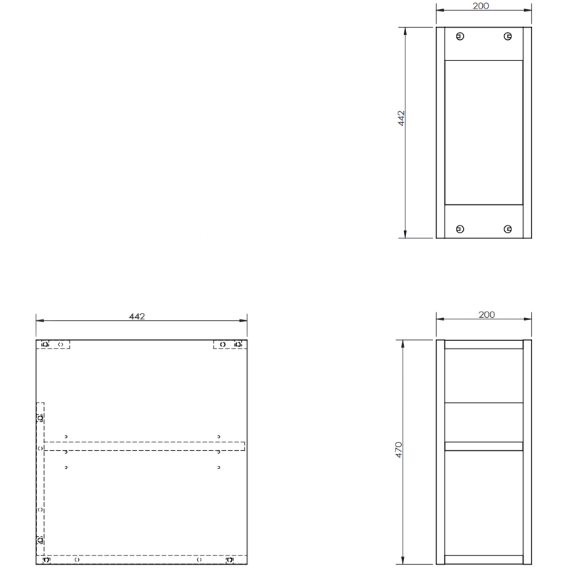 Mexen Box-A armoire ouverte avec étagère 20 cm, noir brillant - 91AX2-0200-470-0-70