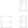 Mexen Box-A armoire ouverte avec étagère 25 cm, gris mat - 91AX2-0250-470-0-62