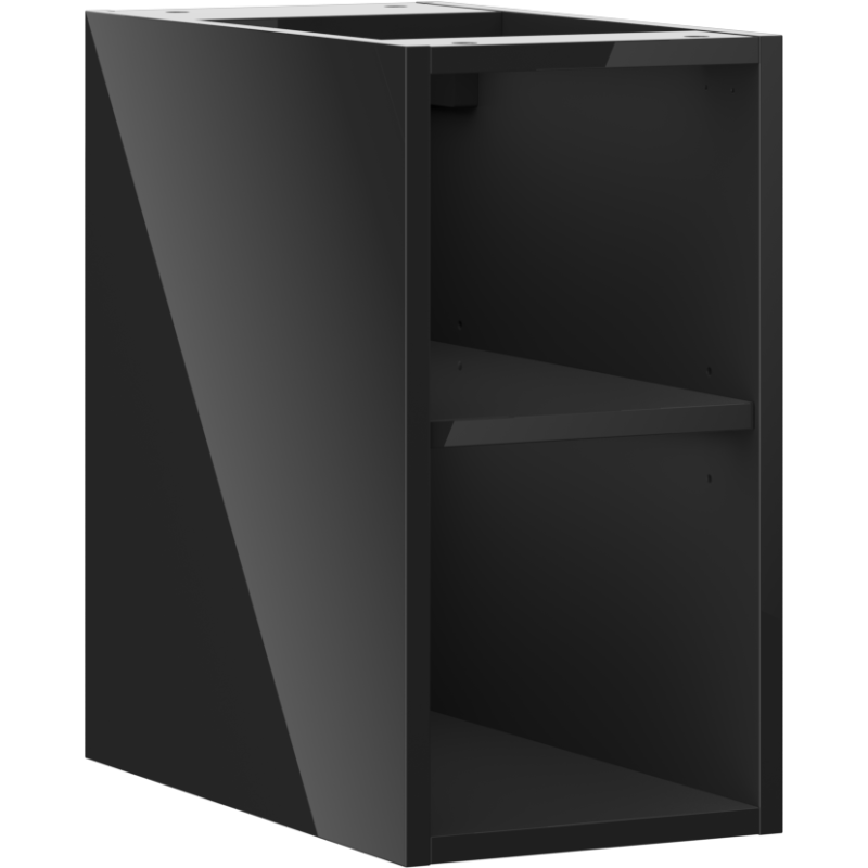 Mexen Box-A armoire ouverte avec étagère 25 cm, noir brillant - 91AX2-0250-470-0-70
