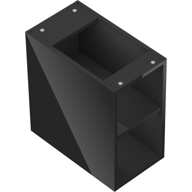 Mexen Box-A armoire ouverte avec étagère 25 cm, noir brillant - 91AX2-0250-470-0-70