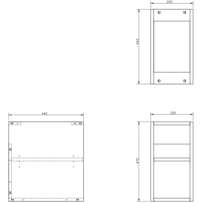 Mexen Box-A armoire ouverte avec étagère 25 cm, noir mat - 91AX2-0250-470-0-71