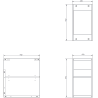 Mexen Box-A armoire ouverte avec étagère 25 cm, noyer - 91AX2-0250-470-0-86