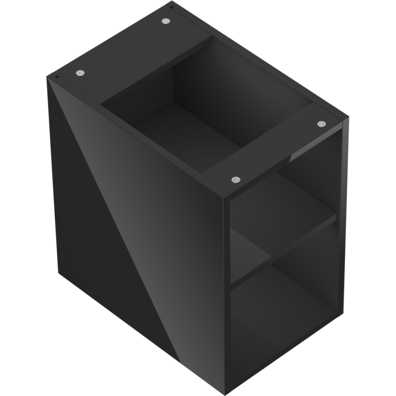 Mexen Box-A placard ouvert avec une étagère 30 cm, noir brillant - 91AX2-0300-470-0-70