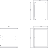 Mexen Box-A armoire ouverte avec étagère 35 cm, gris mat - 91AX2-0350-470-0-62