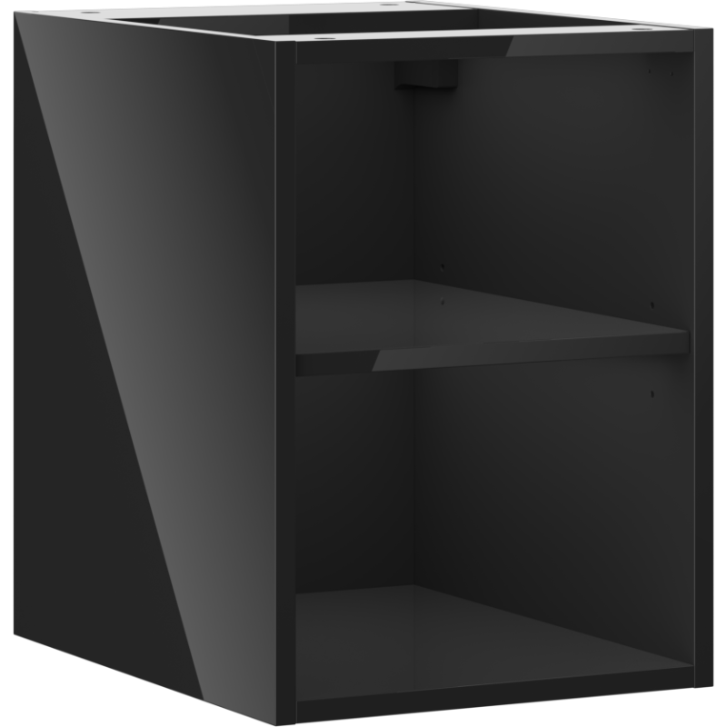 Box-A par Mexen - Armoire ouverte avec étagère 35 cm, noir brillant - 91AX2-0350-470-0-70