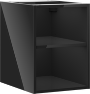 Box-A par Mexen - Armoire ouverte avec étagère 35 cm, noir brillant - 91AX2-0350-470-0-70