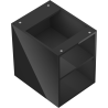 Box-A par Mexen - Armoire ouverte avec étagère 35 cm, noir brillant - 91AX2-0350-470-0-70
