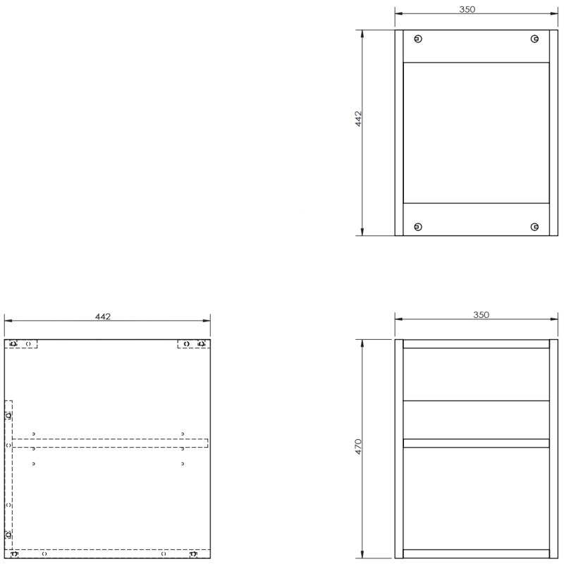 Mexen Box-A armoire ouverte avec étagère 35 cm, noyer - 91AX2-0350-470-0-86