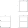 Mexen Box-A armoire ouverte avec étagère 35 cm, noyer - 91AX2-0350-470-0-86