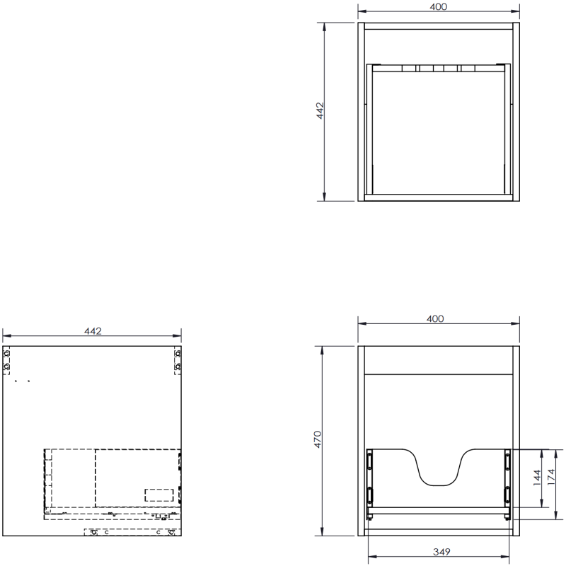 Mexen Orio meuble de salle de bain sous lavabo 40 cm, 1 tiroir, graphite mat - 91A10-04047-1-BF66