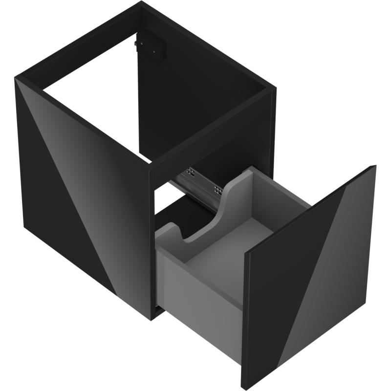 Mexen Orio meuble de salle de bains sous vasque 40 cm, 1 tiroir, noir brillant - 91A10-04047-1-BF70