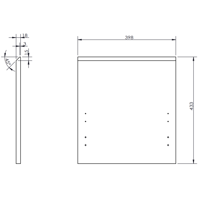 Mexen Orio meuble de salle de bains sous lavabo 40 cm, 1 tiroir, noir mat - 91A10-04047-1-BF71