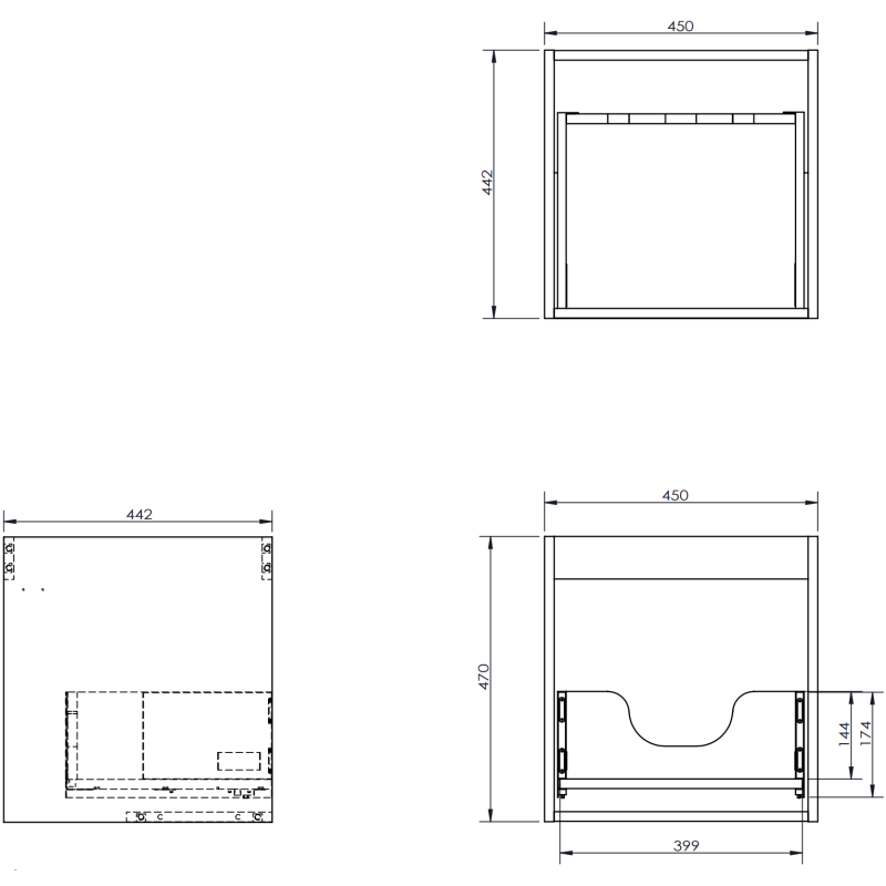 Mexen Orio meuble de salle de bain sous lavabo 45 cm, 1 tiroir, blanc brillant - 91A10-04547-1-BF00