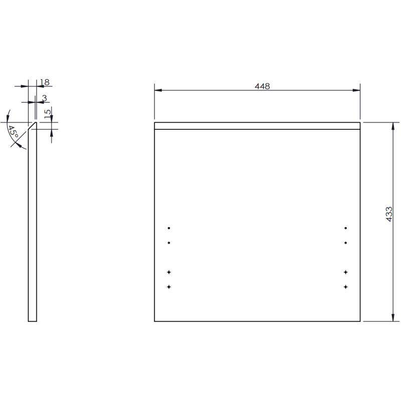 Mexen Orio meuble de salle de bain sous lavabo 45 cm, 1 tiroir, blanc brillant - 91A10-04547-1-BF00