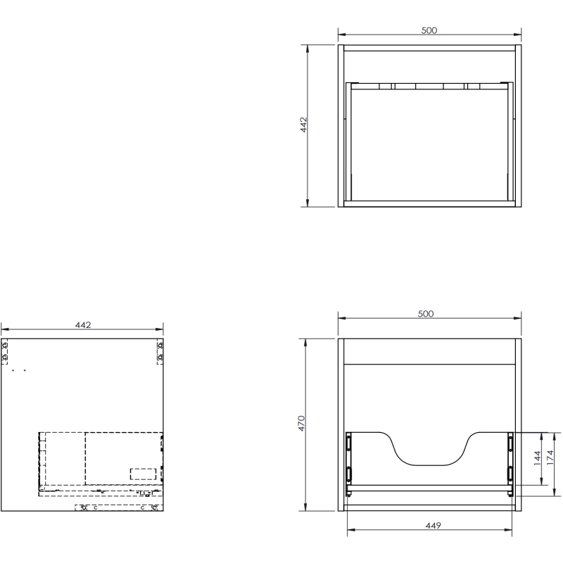 Mexen Orio meuble de salle de bain sous lavabo 50 cm, 1 tiroir, gris mat - 91A10-05047-1-BF62