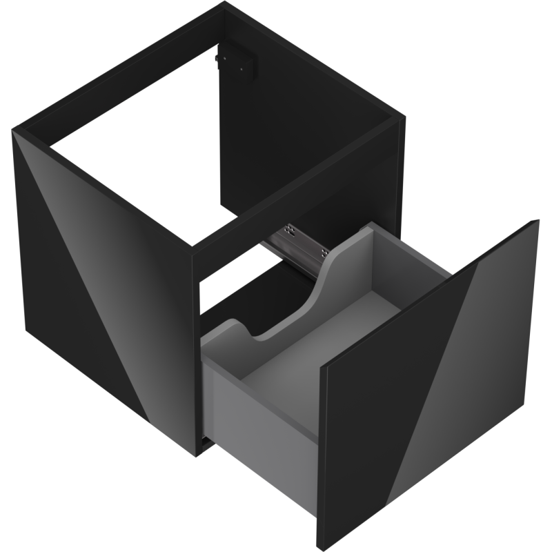 Mexen Orio meuble de salle de bains sous lavabo 50 cm, 1 tiroir, noir brillant - 91A10-05047-1-BF70