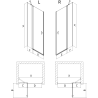 Mexen Mist porte de douche pivotante 70 cm, transparent, doré - 8A4-070-000-50-00