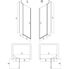 Mexen Mist porte de douche pivotante à gauche 120 cm, grille noire, noir - 8A4-120-000-70-77-L