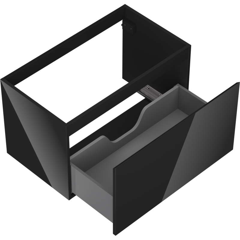 Mexen Orio meuble de salle de bain sous lavabo 80 cm, 1 tiroir, noir brillant - 91A10-08047-1-BF70