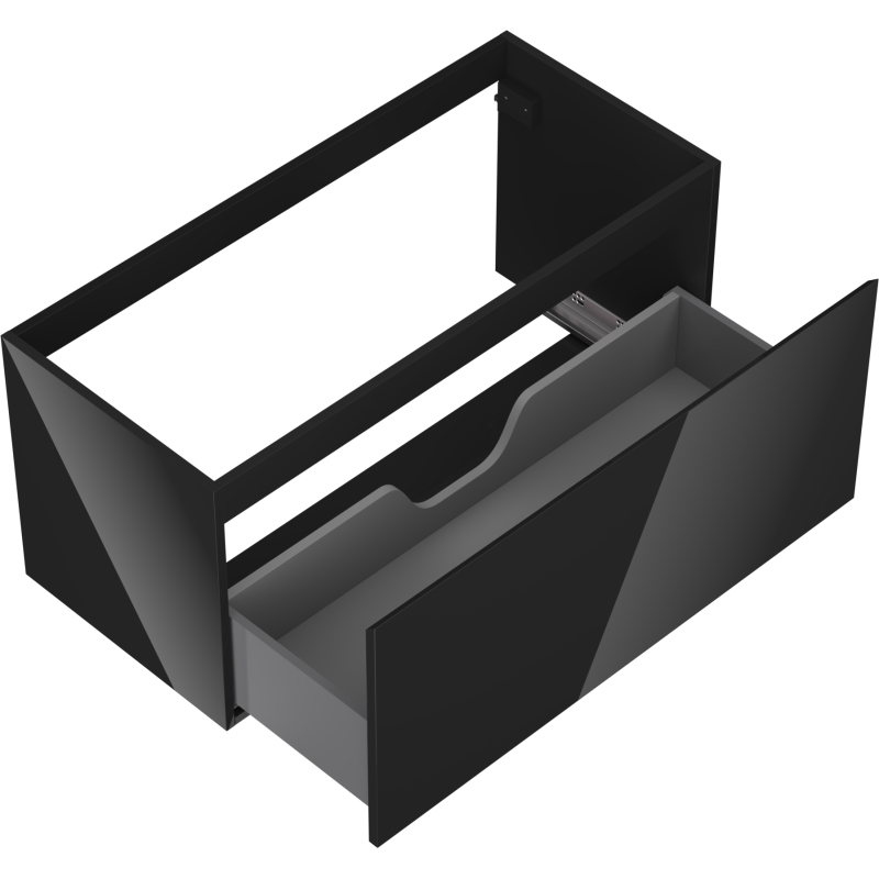 Mexen Orio meuble de salle de bains sous lavabo 100 cm, 1 tiroir, noir brillant - 91A10-10047-1-BF70