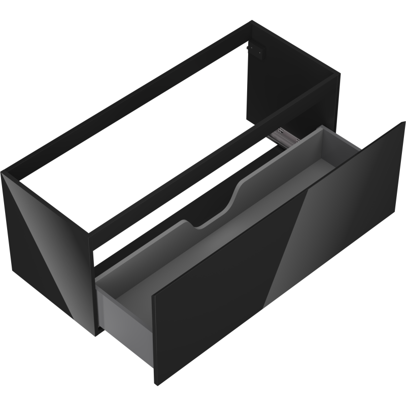 Mexen Orio armoire de salle de bain sous lavabo 120 cm, 1 tiroir, noir brillant - 91A10-12047-1-BF70