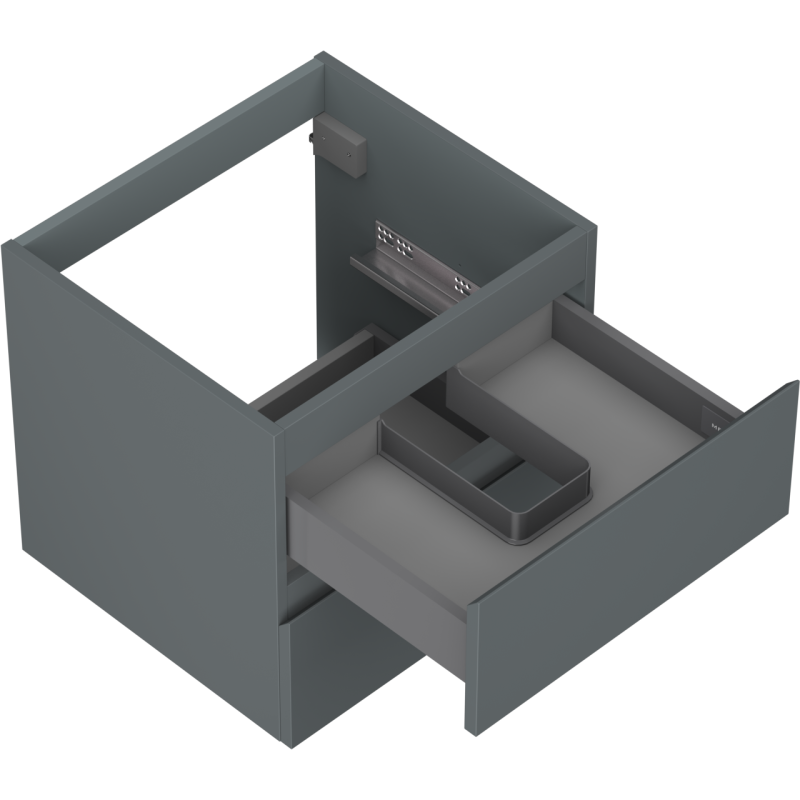 Mexen Orio meuble de salle de bain sous-lavabo 50 cm, 2 tiroirs, graphite mat - 91A10-05047-2-BFF66