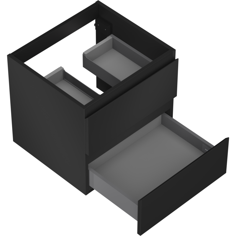 Mexen Orio meuble de salle de bain sous lavabo 50 cm, 2 tiroirs, noir mat - 91A10-05047-2-BFF71