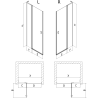 Mexen Mist L porte de douche pivotante droite 100 cm, cadre noir, noir - 8A4L-100-000-70-70-P