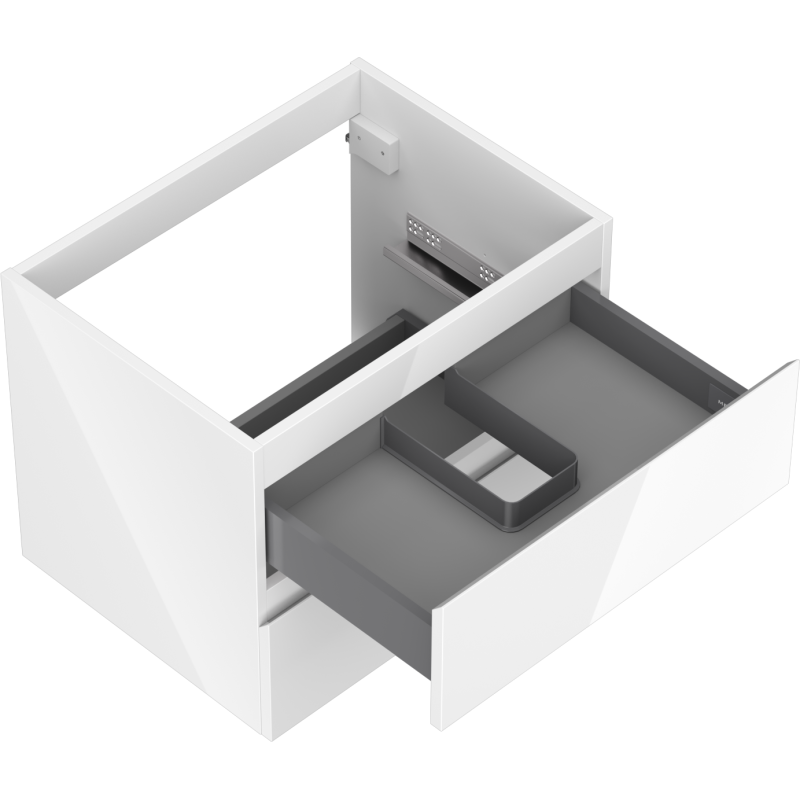 Mexen Orio meuble-lavabo salle de bain 60 cm, 2 tiroirs, blanc brillant - 91A10-06047-2-BFF00