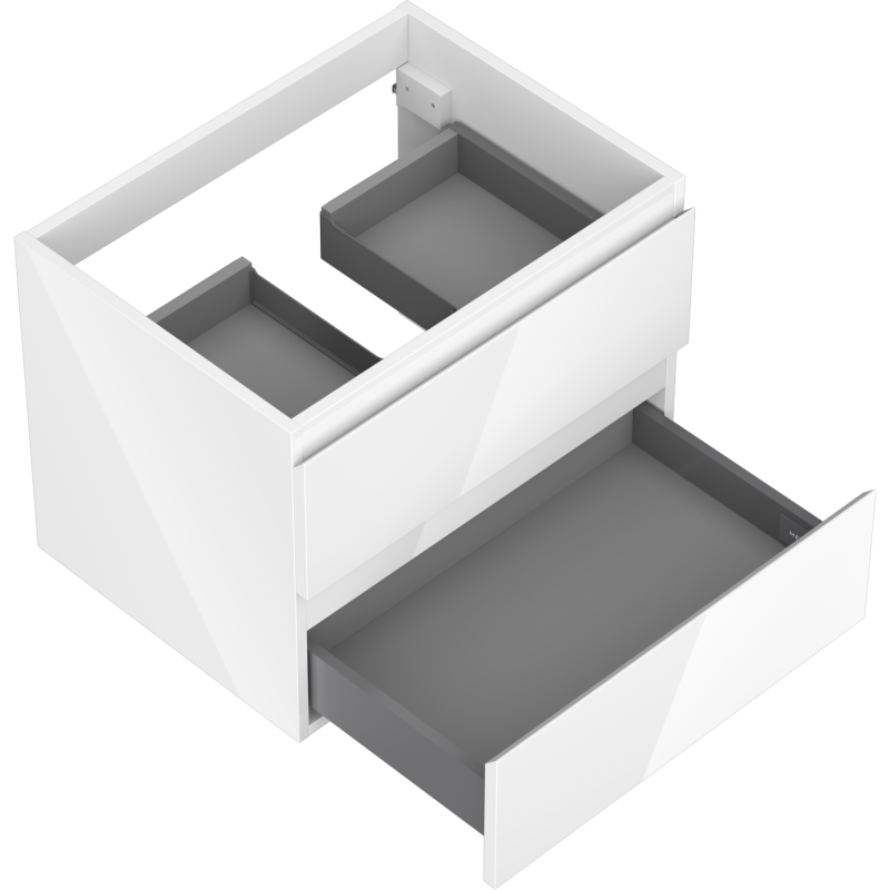 Mexen Orio meuble-lavabo salle de bain 60 cm, 2 tiroirs, blanc brillant - 91A10-06047-2-BFF00