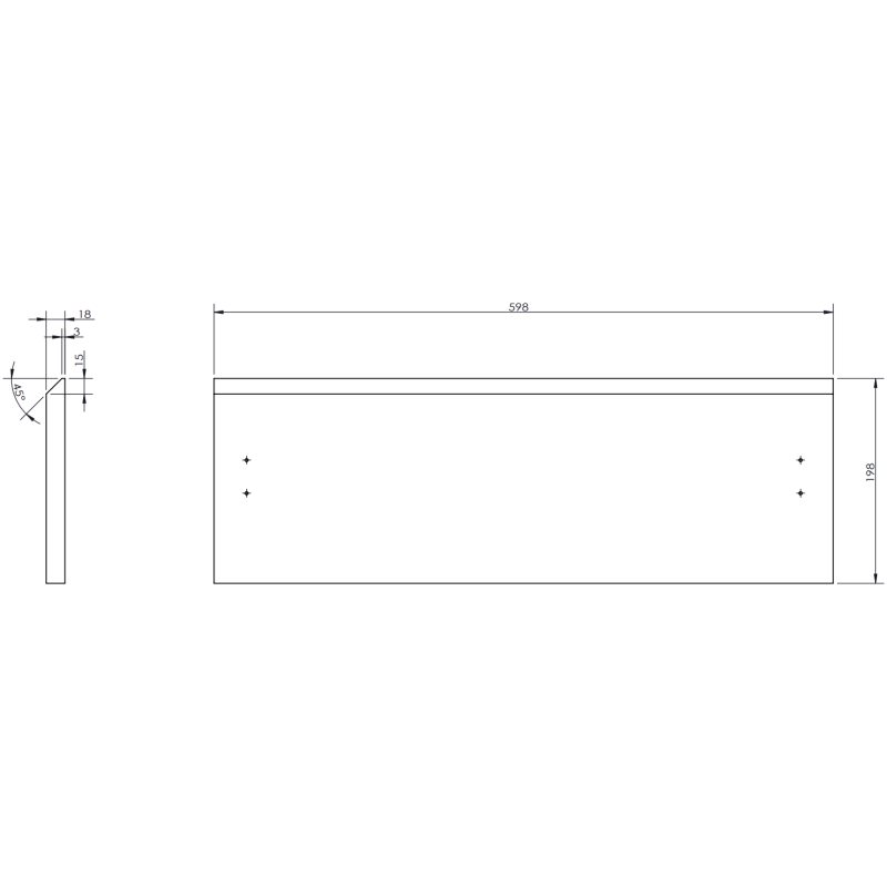 Mexen Orio meuble de salle de bains sous lavabo 60 cm, 2 tiroirs, blanc mat - 91A10-06047-2-BFF01